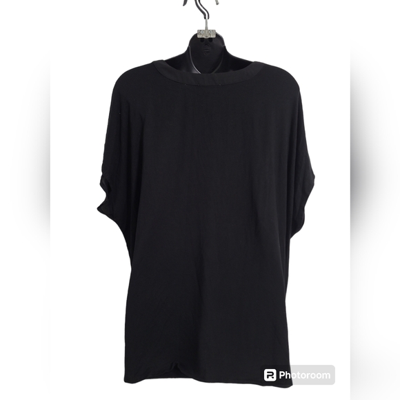 LAST CHANCE - Black V-Neck Sleeveless Rayon Blend Blouse Size 1X - Picture 6 of 10